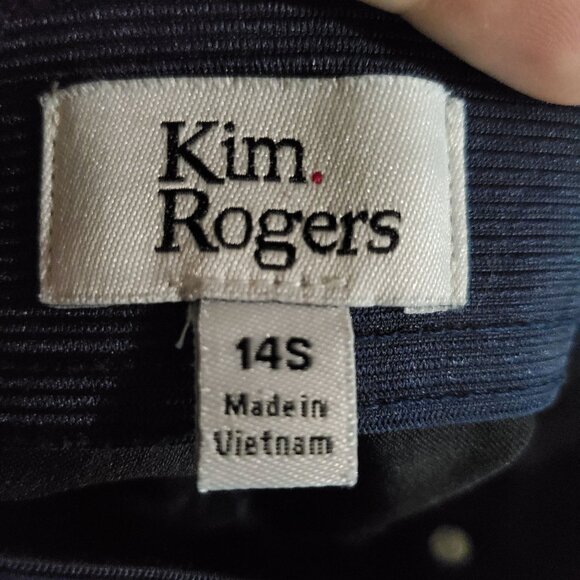 Kim Rogers Pants Womens 14 Short Blue Slim Straight Stretch Denim Pull-On - Picture 2 of 9